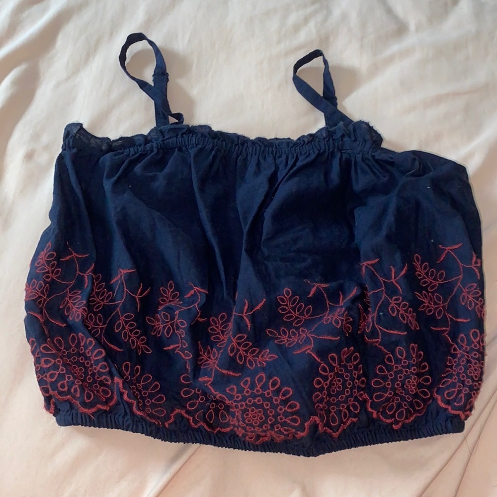 Blue flower tank top